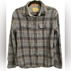 The Normal Brand Blue/Gray Plaid Long Sleeve Button Down, Men’s Medium